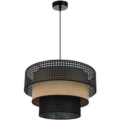 Brilagi - Lampadario a sospensione con filo DAKOTA LUNETA 1xE27/15W/230V diametro 45 cm nero/beige