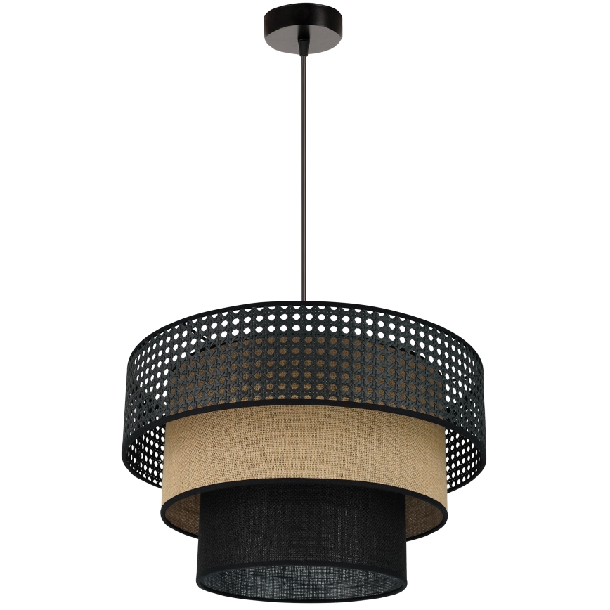 Brilagi - Lampadario a sospensione con filo DAKOTA LUNETA 1xE27/15W/230V diametro 45 cm nero/beige