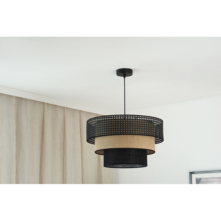 Brilagi - Lampadario a sospensione con filo DAKOTA LUNETA 1xE27/15W/230V diametro 45 cm nero/beige