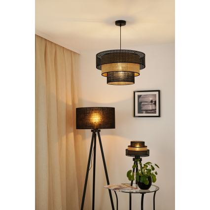Brilagi - Lampadario a sospensione con filo DAKOTA LUNETA 1xE27/15W/230V diametro 45 cm nero/beige