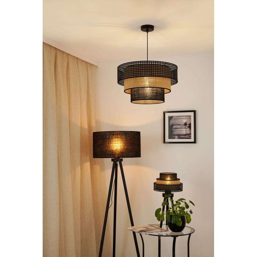 Brilagi - Lampadario a sospensione con filo DAKOTA LUNETA 1xE27/15W/230V diametro 45 cm nero/beige