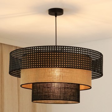 Brilagi - Lampadario a sospensione con filo DAKOTA LUNETA 1xE27/15W/230V diametro 60 cm nero/beige