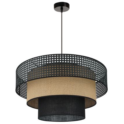 Brilagi - Lampadario a sospensione con filo DAKOTA LUNETA 1xE27/15W/230V diametro 60 cm nero/beige