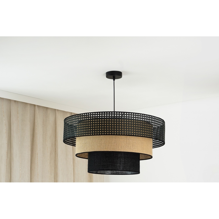 Brilagi - Lampadario a sospensione con filo DAKOTA LUNETA 1xE27/15W/230V diametro 60 cm nero/beige