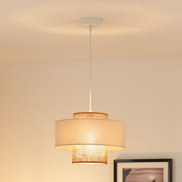 Brilagi - Lampadario a sospensione con filo DALLAS 1xE27/15W/230V diametro 30 cm marrone/color crema/bianco