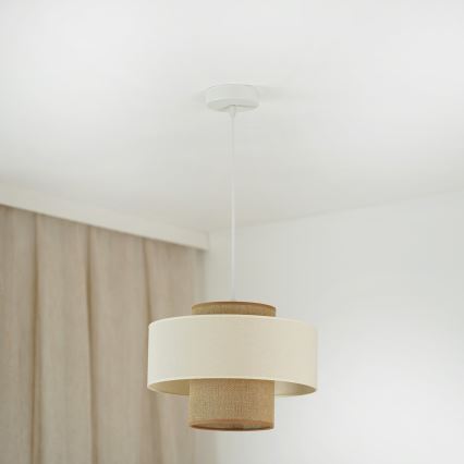 Brilagi - Lampadario a sospensione con filo DALLAS 1xE27/15W/230V diametro 30 cm marrone/color crema/bianco