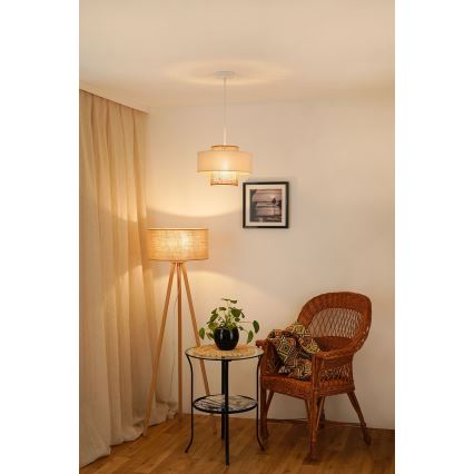 Brilagi - Lampadario a sospensione con filo DALLAS 1xE27/15W/230V diametro 30 cm marrone/color crema/bianco