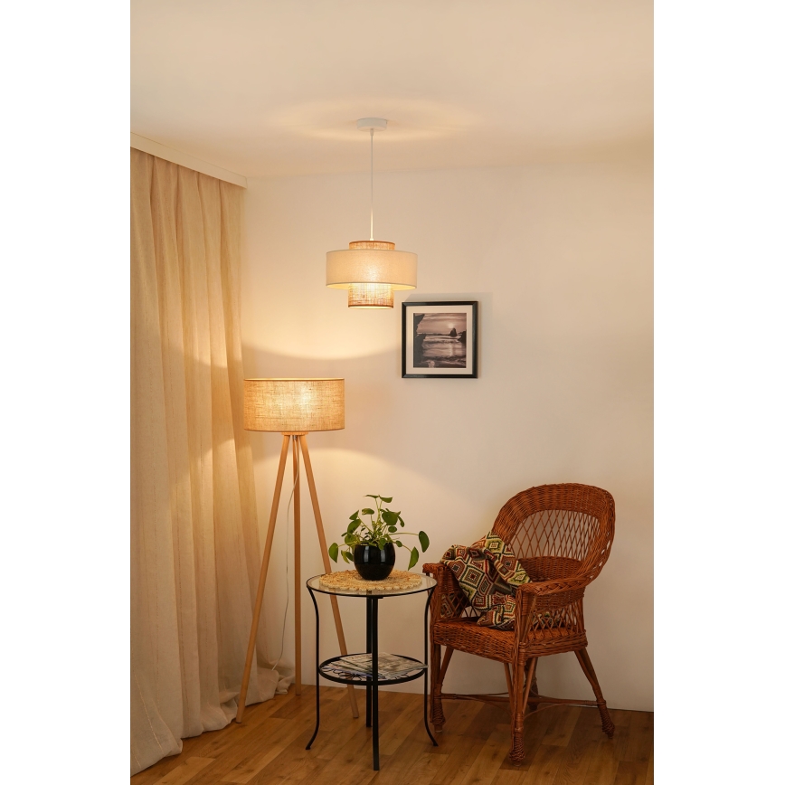 Brilagi - Lampadario a sospensione con filo DALLAS 1xE27/15W/230V diametro 30 cm marrone/color crema/bianco