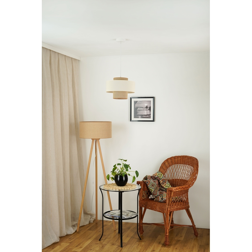 Brilagi - Lampadario a sospensione con filo DALLAS 1xE27/15W/230V diametro 30 cm marrone/color crema/bianco