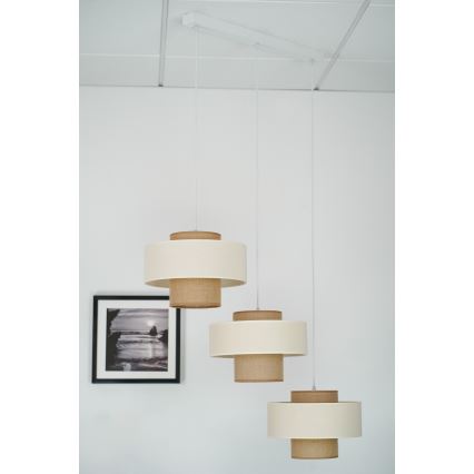 Brilagi - Lampadario a sospensione con filo DALLAS 3xE27/15W/230V marrone/color crema/bianco