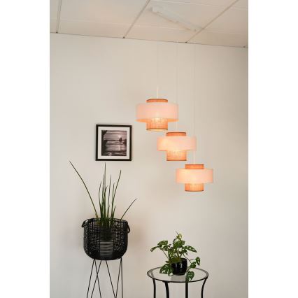 Brilagi - Lampadario a sospensione con filo DALLAS 3xE27/15W/230V marrone/color crema/bianco