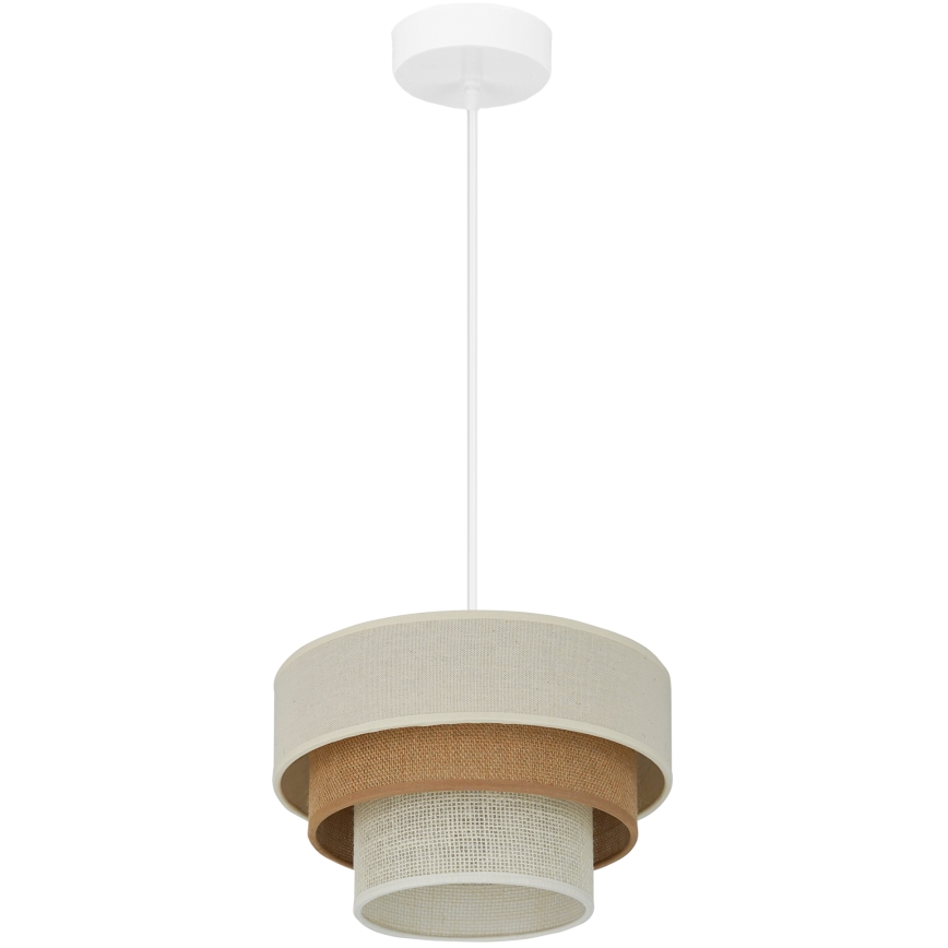Brilagi - Lampadario a sospensione con filo DENVER LUNETA 1xE27/15W/230V diametro 25 cm beige/marrone/color crema