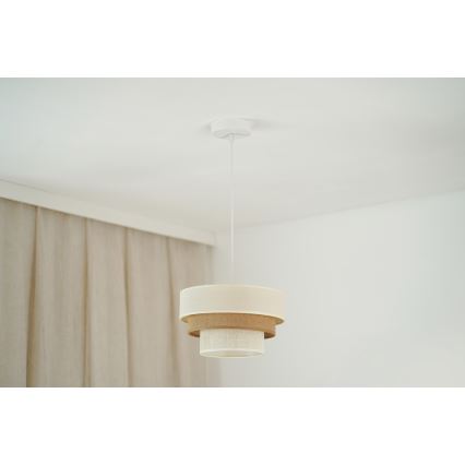 Brilagi - Lampadario a sospensione con filo DENVER LUNETA 1xE27/15W/230V diametro 25 cm beige/marrone/color crema