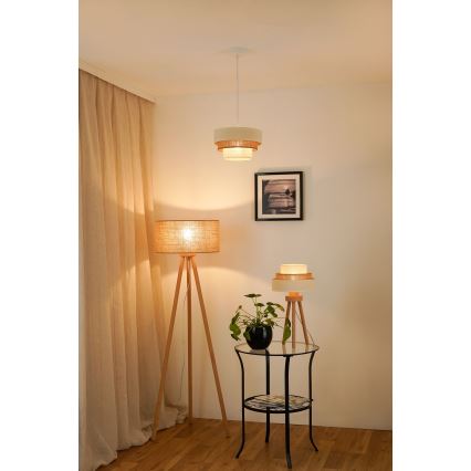 Brilagi - Lampadario a sospensione con filo DENVER LUNETA 1xE27/15W/230V diametro 25 cm beige/marrone/color crema