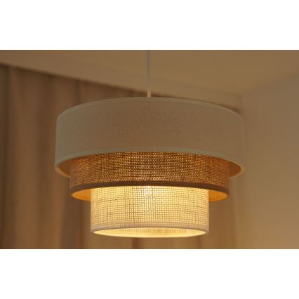 Brilagi - Lampadario a sospensione con filo DENVER LUNETA 1xE27/15W/230V diametro 25 cm beige/marrone/color crema