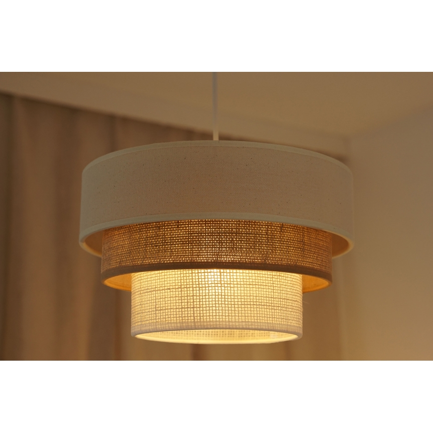 Brilagi - Lampadario a sospensione con filo DENVER LUNETA 1xE27/15W/230V diametro 25 cm beige/marrone/color crema
