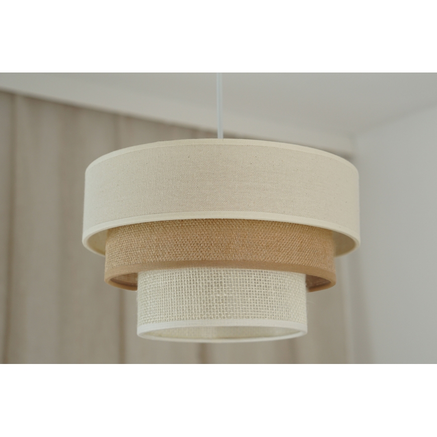 Brilagi - Lampadario a sospensione con filo DENVER LUNETA 1xE27/15W/230V diametro 25 cm beige/marrone/color crema