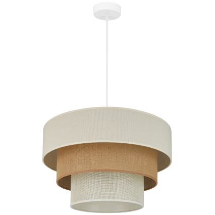 Brilagi - Lampadario a sospensione con filo DENVER LUNETA 1xE27/15W/230V diametro 45 cm beige/marrone/color crema