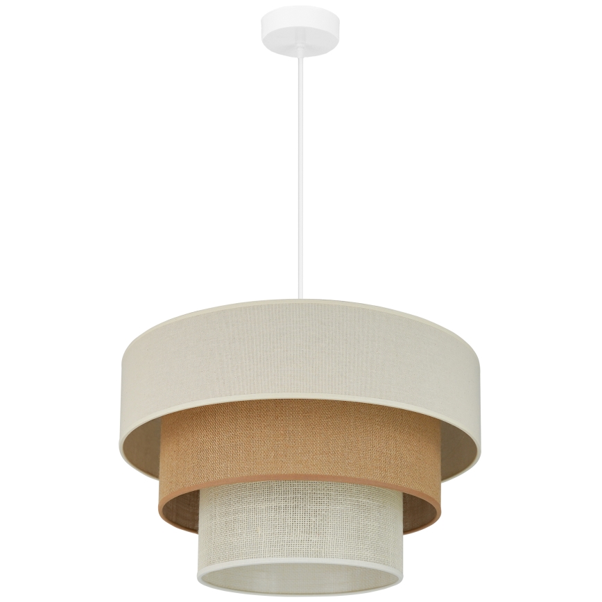 Brilagi - Lampadario a sospensione con filo DENVER LUNETA 1xE27/15W/230V diametro 45 cm beige/marrone/color crema