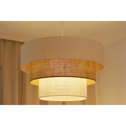 Brilagi - Lampadario a sospensione con filo DENVER LUNETA 1xE27/15W/230V diametro 45 cm beige/marrone/color crema
