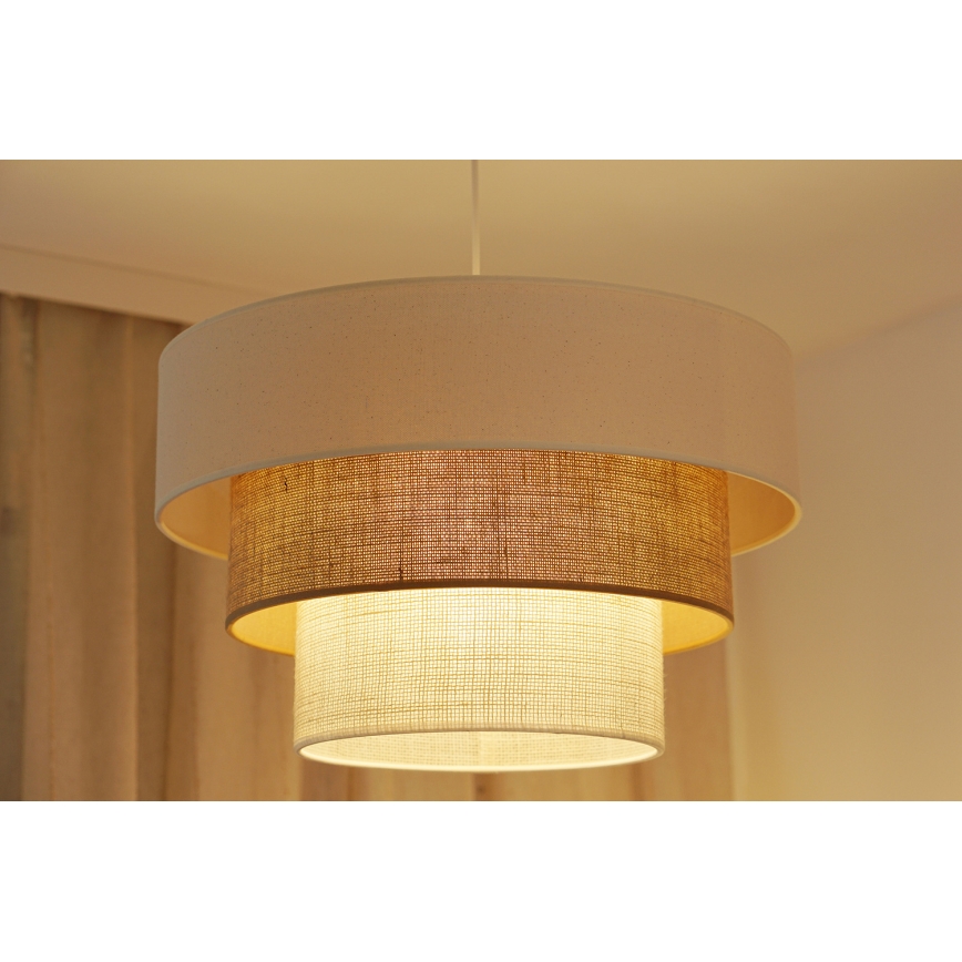 Brilagi - Lampadario a sospensione con filo DENVER LUNETA 1xE27/15W/230V diametro 45 cm beige/marrone/color crema