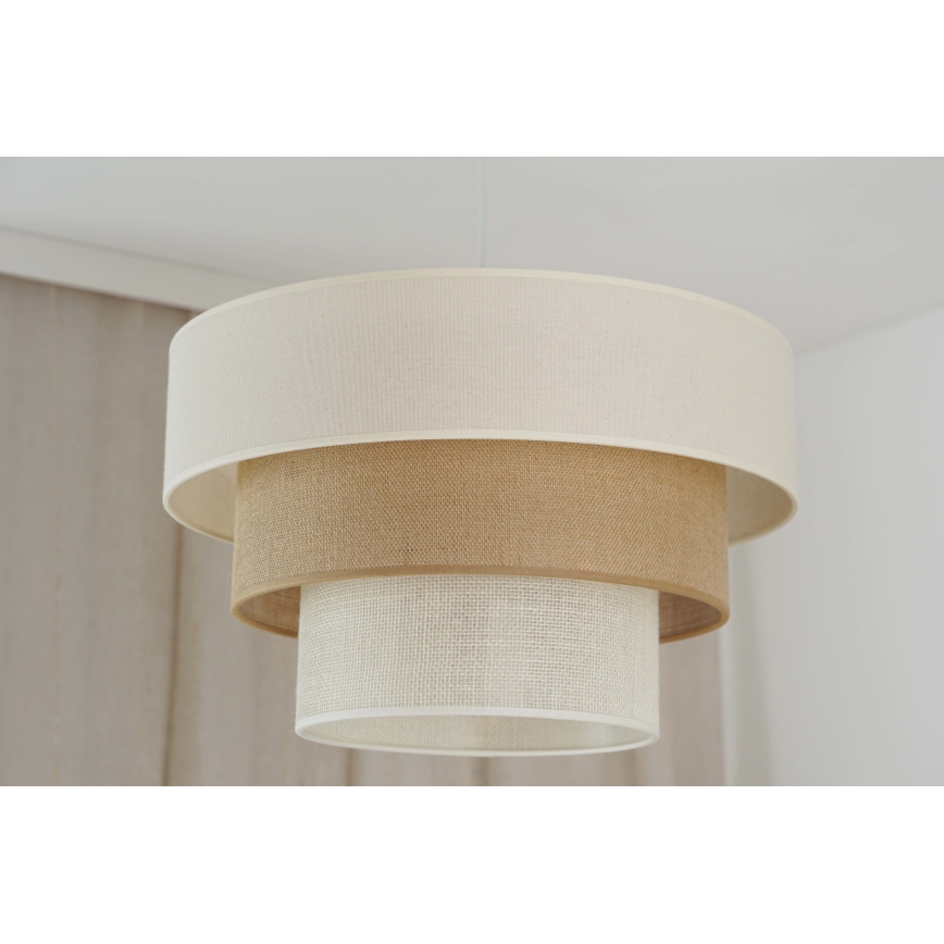 Brilagi - Lampadario a sospensione con filo DENVER LUNETA 1xE27/15W/230V diametro 45 cm beige/marrone/color crema