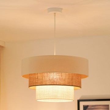 Brilagi - Lampadario a sospensione con filo DENVER LUNETA 1xE27/15W/230V diametro 45 cm beige/marrone/color crema