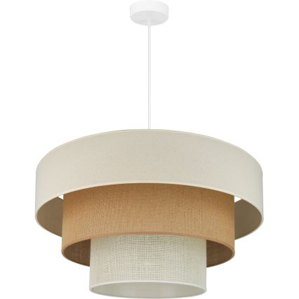 Brilagi - Lampadario a sospensione con filo DENVER LUNETA 1xE27/15W/230V diametro 60 cm beige/marrone/color crema