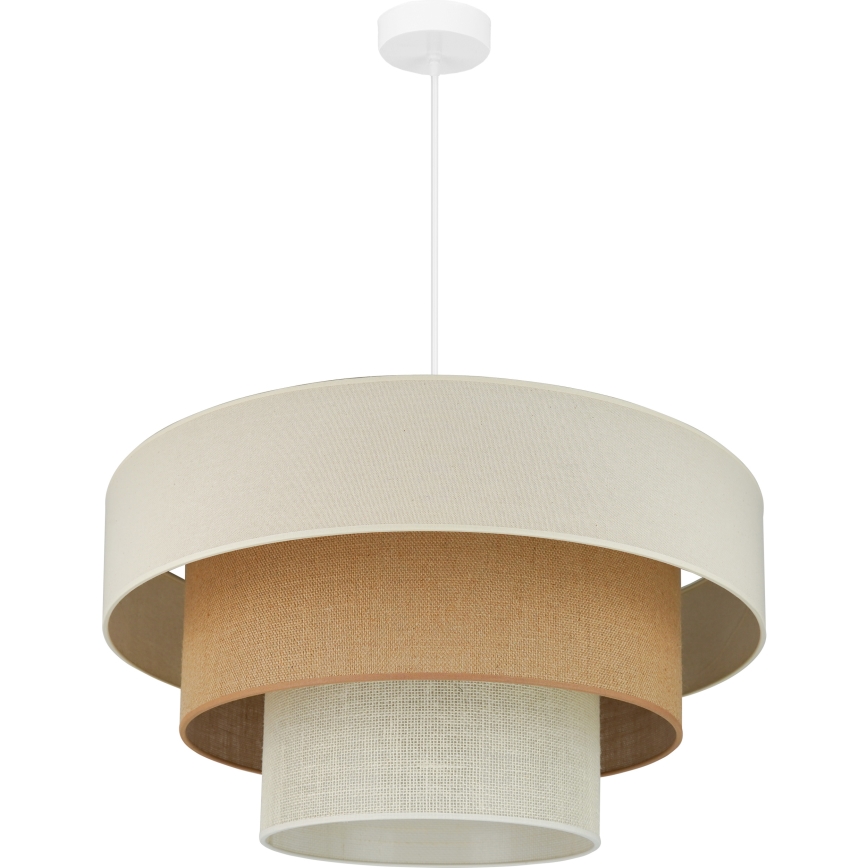 Brilagi - Lampadario a sospensione con filo DENVER LUNETA 1xE27/15W/230V diametro 60 cm beige/marrone/color crema
