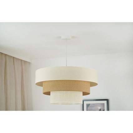 Brilagi - Lampadario a sospensione con filo DENVER LUNETA 1xE27/15W/230V diametro 60 cm beige/marrone/color crema