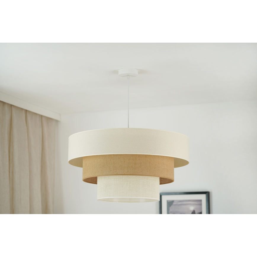 Brilagi - Lampadario a sospensione con filo DENVER LUNETA 1xE27/15W/230V diametro 60 cm beige/marrone/color crema