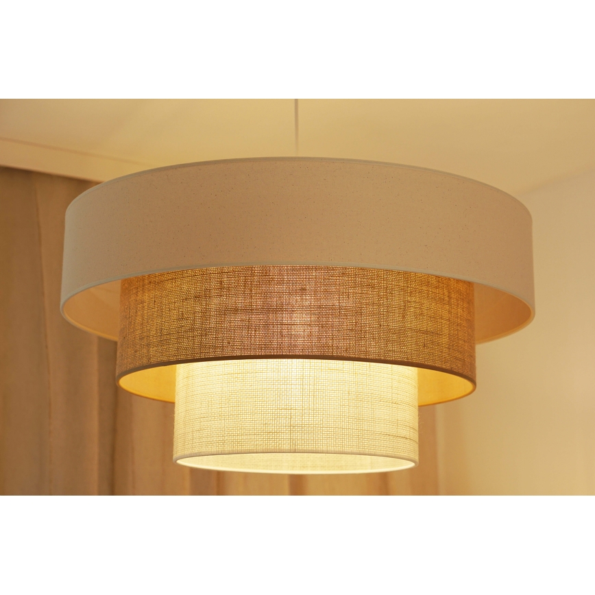 Brilagi - Lampadario a sospensione con filo DENVER LUNETA 1xE27/15W/230V diametro 60 cm beige/marrone/color crema