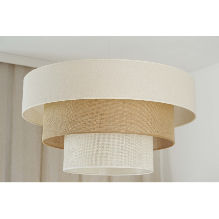 Brilagi - Lampadario a sospensione con filo DENVER LUNETA 1xE27/15W/230V diametro 60 cm beige/marrone/color crema