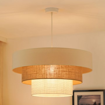 Brilagi - Lampadario a sospensione con filo DENVER LUNETA 1xE27/15W/230V diametro 60 cm beige/marrone/color crema