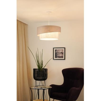 Brilagi - Lampadario a sospensione con filo DOVER SHINE 1xE27/15W/230V diametro 50 cm grigio/color crema