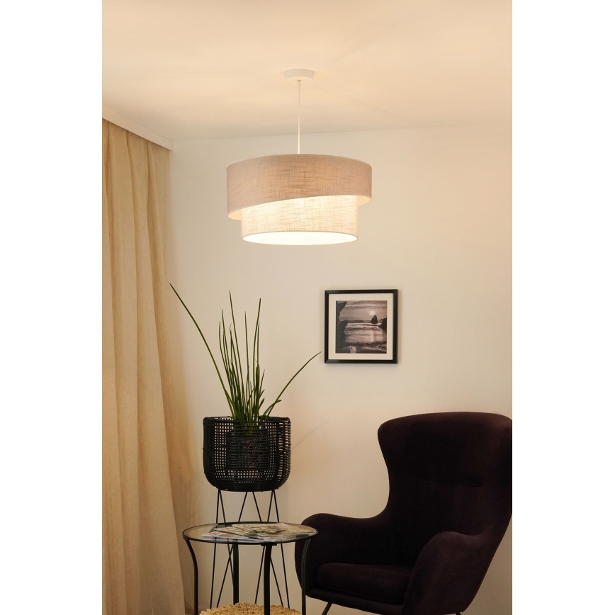 Brilagi - Lampadario a sospensione con filo DOVER SHINE 1xE27/15W/230V diametro 50 cm grigio/color crema
