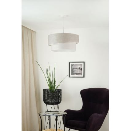 Brilagi - Lampadario a sospensione con filo DOVER SHINE 1xE27/15W/230V diametro 50 cm grigio/color crema