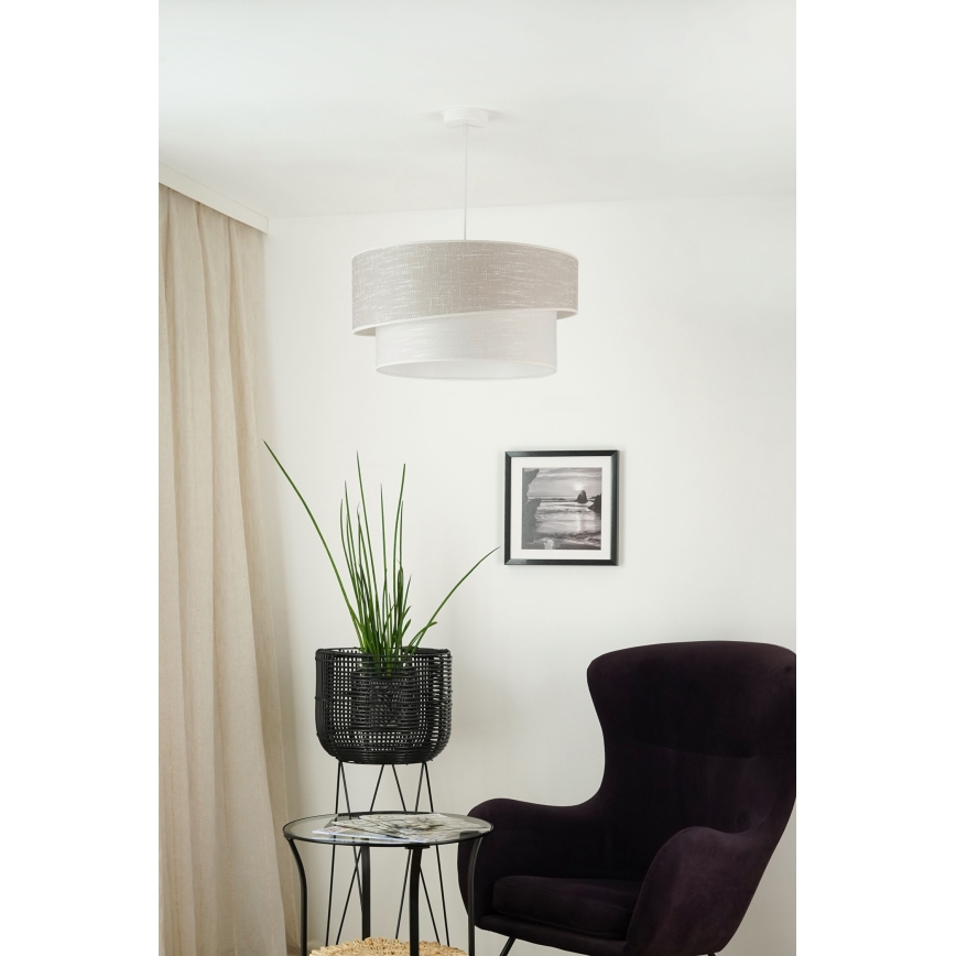 Brilagi - Lampadario a sospensione con filo DOVER SHINE 1xE27/15W/230V diametro 50 cm grigio/color crema