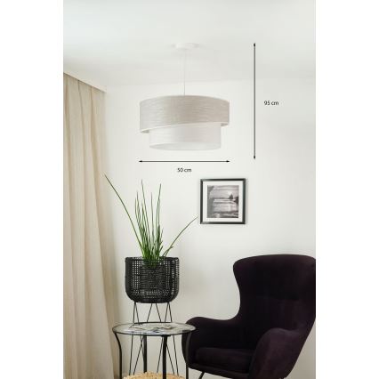 Brilagi - Lampadario a sospensione con filo DOVER SHINE 1xE27/15W/230V diametro 50 cm grigio/color crema