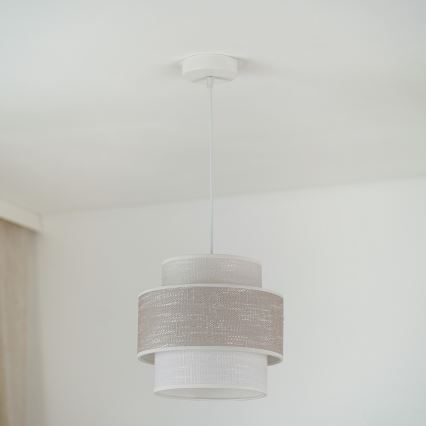 Brilagi - Lampadario a sospensione con filo DOVER SPACE 1xE27/15W/230V diametro 25 cm grigio/color crema