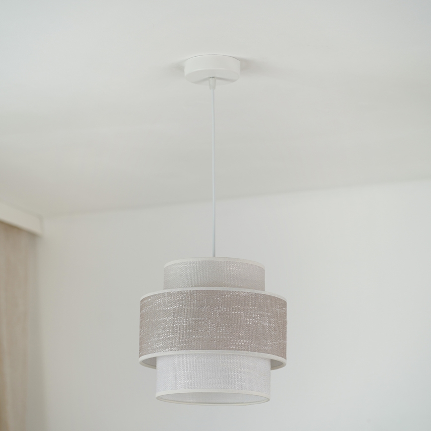 Brilagi - Lampadario a sospensione con filo DOVER SPACE 1xE27/15W/230V diametro 25 cm grigio/color crema