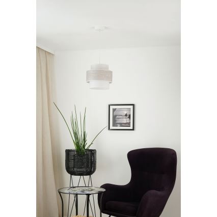 Brilagi - Lampadario a sospensione con filo DOVER SPACE 1xE27/15W/230V diametro 25 cm grigio/color crema