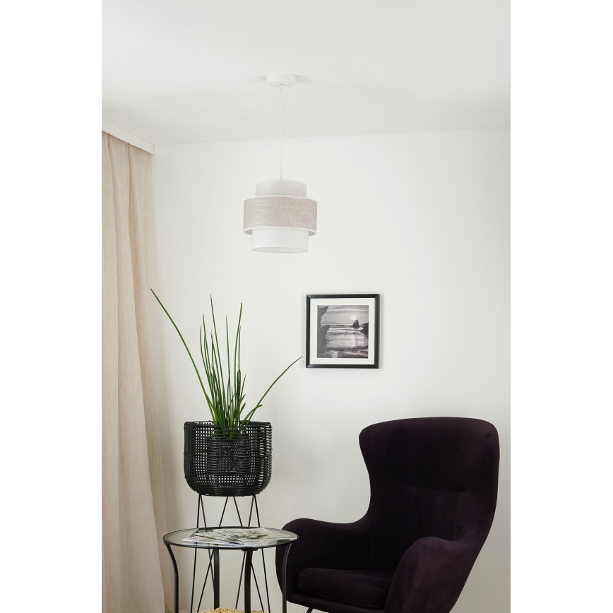 Brilagi - Lampadario a sospensione con filo DOVER SPACE 1xE27/15W/230V diametro 25 cm grigio/color crema