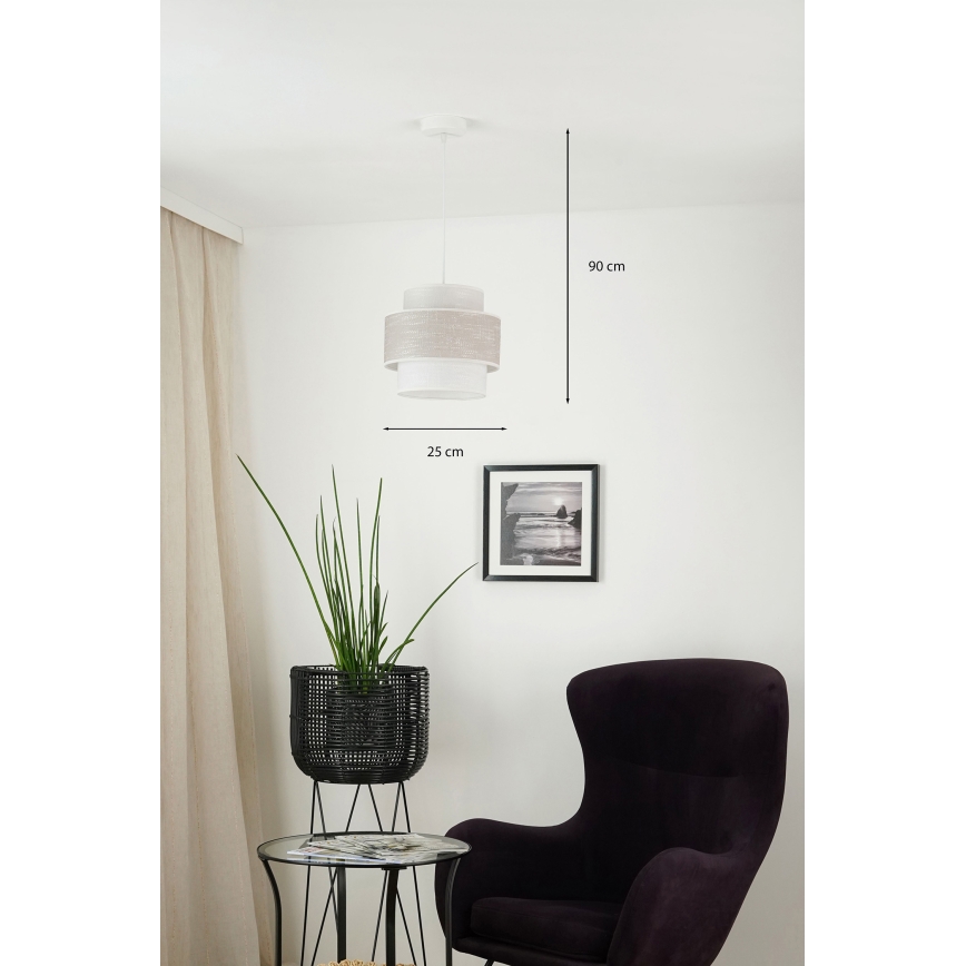 Brilagi - Lampadario a sospensione con filo DOVER SPACE 1xE27/15W/230V diametro 25 cm grigio/color crema
