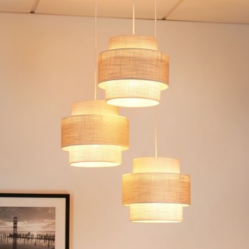 Brilagi - Lampadario a sospensione con filo DOVER SPACE 3xE27/15W/230V grigio/color crema