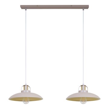 Brilagi - Lampadario a sospensione con filo FLAMENGO 2xE27/60W/230V beige