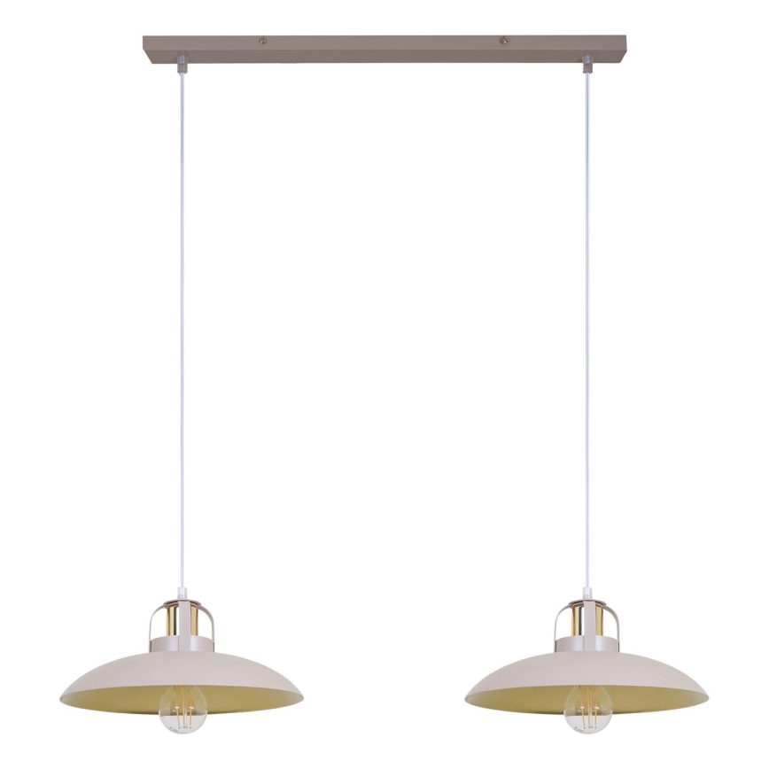 Brilagi - Lampadario a sospensione con filo FLAMENGO 2xE27/60W/230V beige