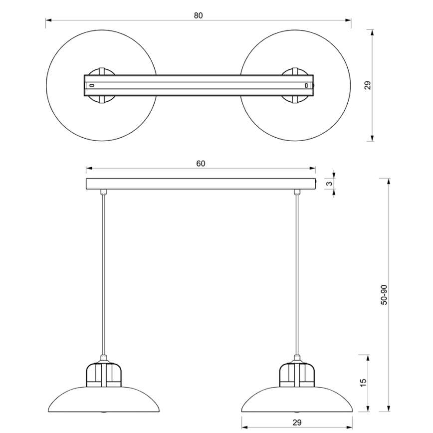 Brilagi - Lampadario a sospensione con filo FLAMENGO 2xE27/60W/230V bianco