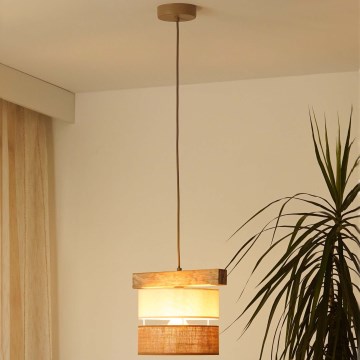 Brilagi - Lampadario a sospensione con filo FOREST 1xE27/15W/230V pino/beige/color crema