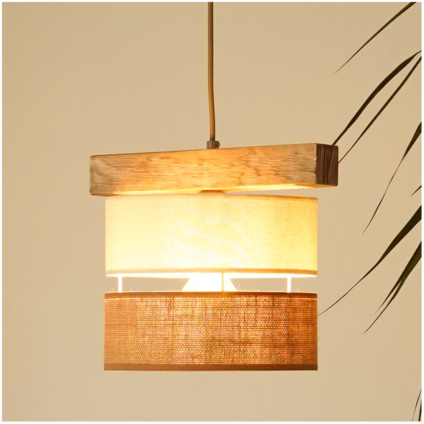 Brilagi - Lampadario a sospensione con filo FOREST 1xE27/15W/230V pino/beige/color crema